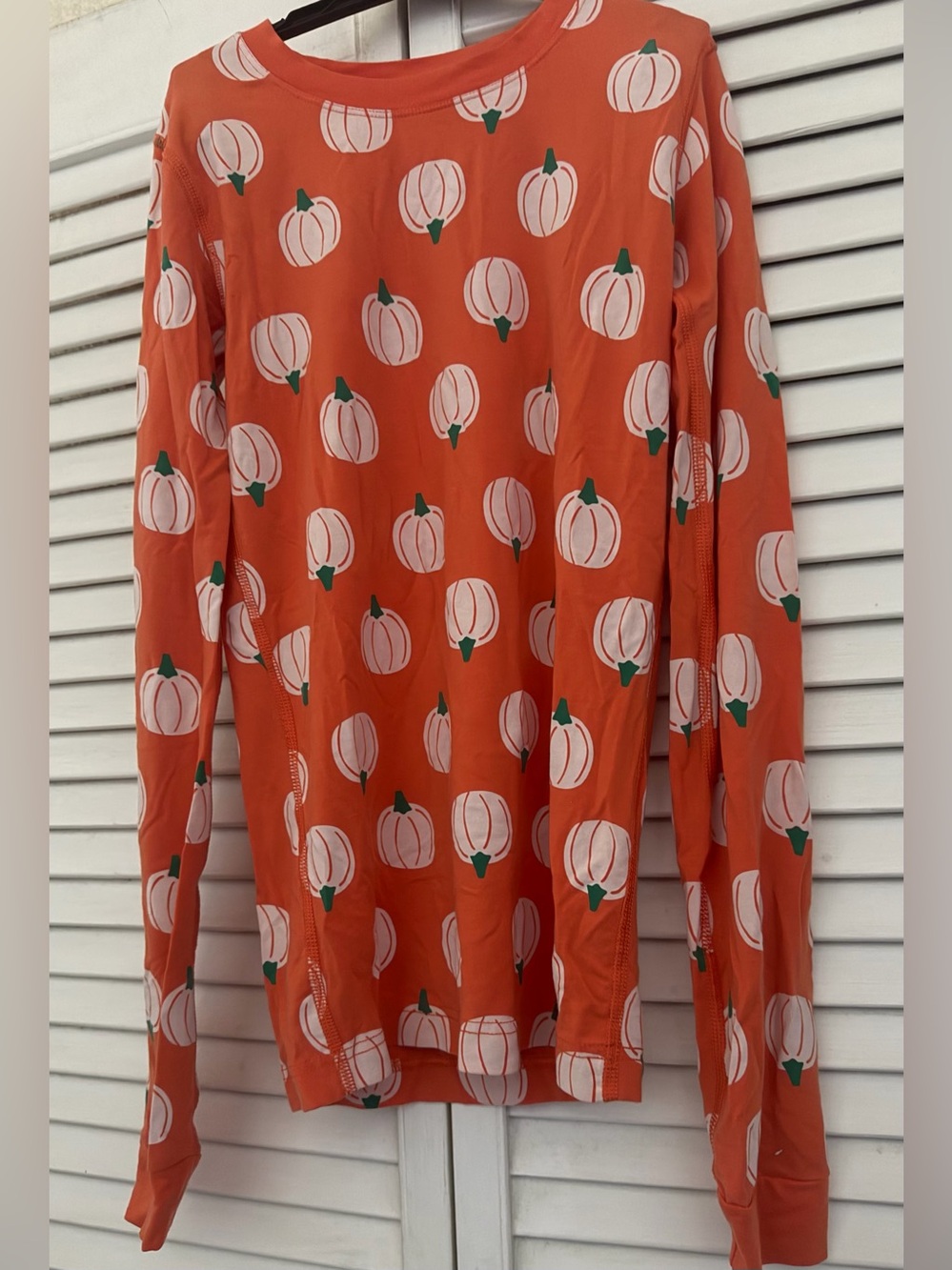 Hanna Andersson Orange Pumpkin Print Long-Sleeve Pajama Top